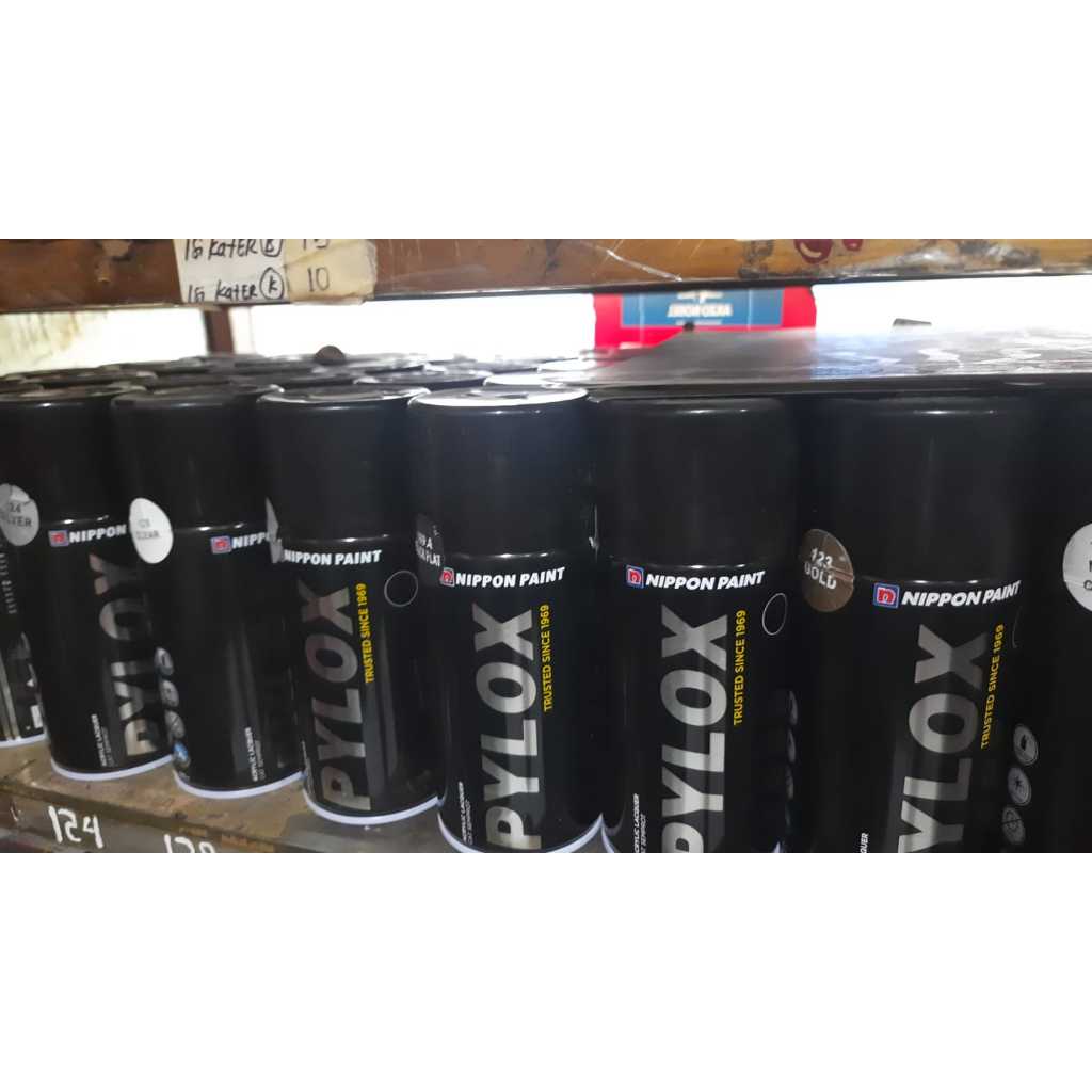 PYLOX NIPPON PAINT PUTIH HITAM CLEAR SILVER GOLD PINK BIRU MERAH CREAM