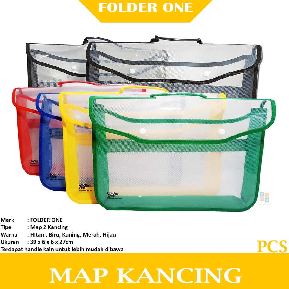

Produk Trending FOLDER ONE Map Kancing Plastik Dengan Jaring Kantong Pcs