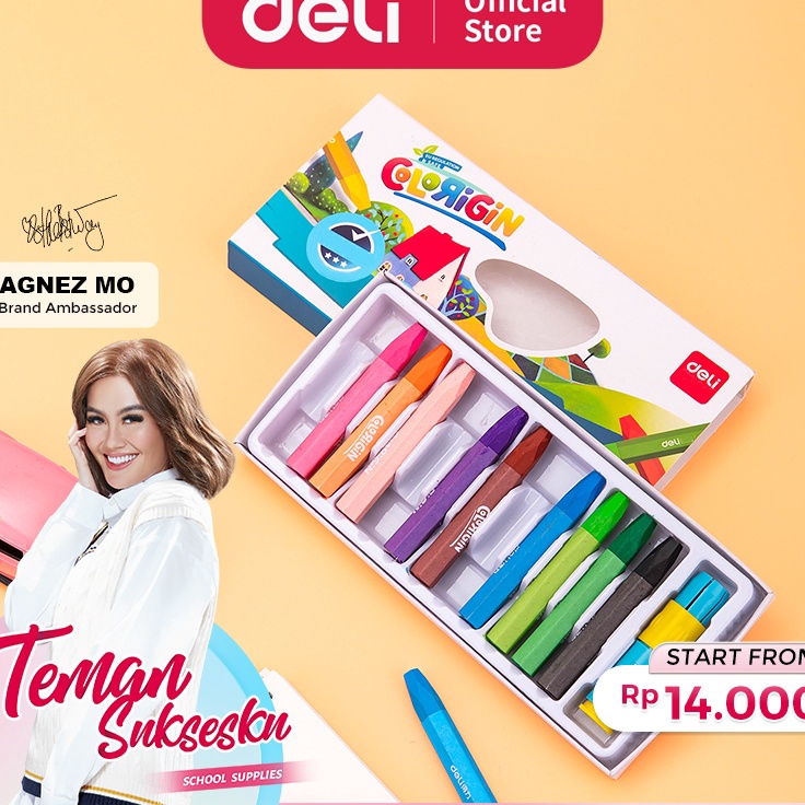 

Banyak Stock Deli Oil pastel 12182436 warna cerah dengan pen holder extender dan rautan pensil 725 Series