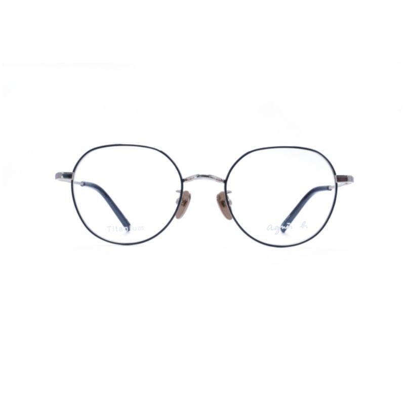 Frame Kacamata Agnes B original AB7077X C01 Black silver 49-19-145 titanium
