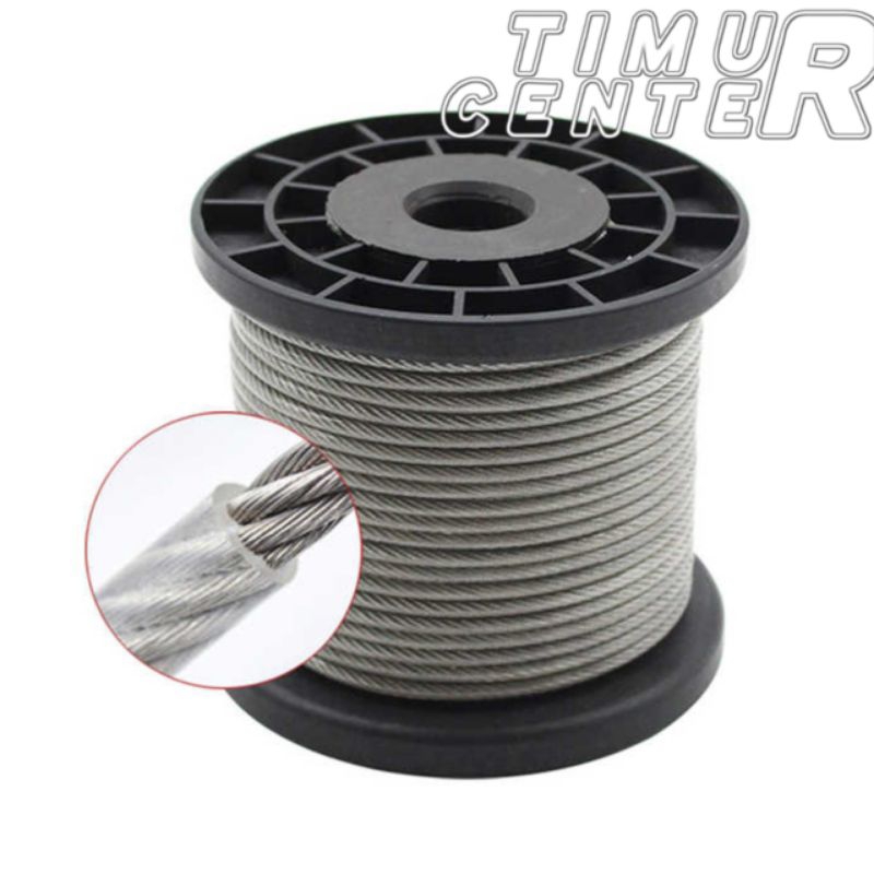 Tali Seling Baja Lapis Plastik 6mm 8mm 10mm 12mm Kawat Sling Baja Lapis PVC