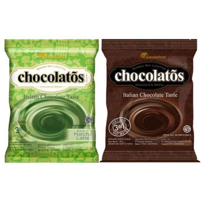 

Chocolatos choco / matcha drink isi 4 sachet