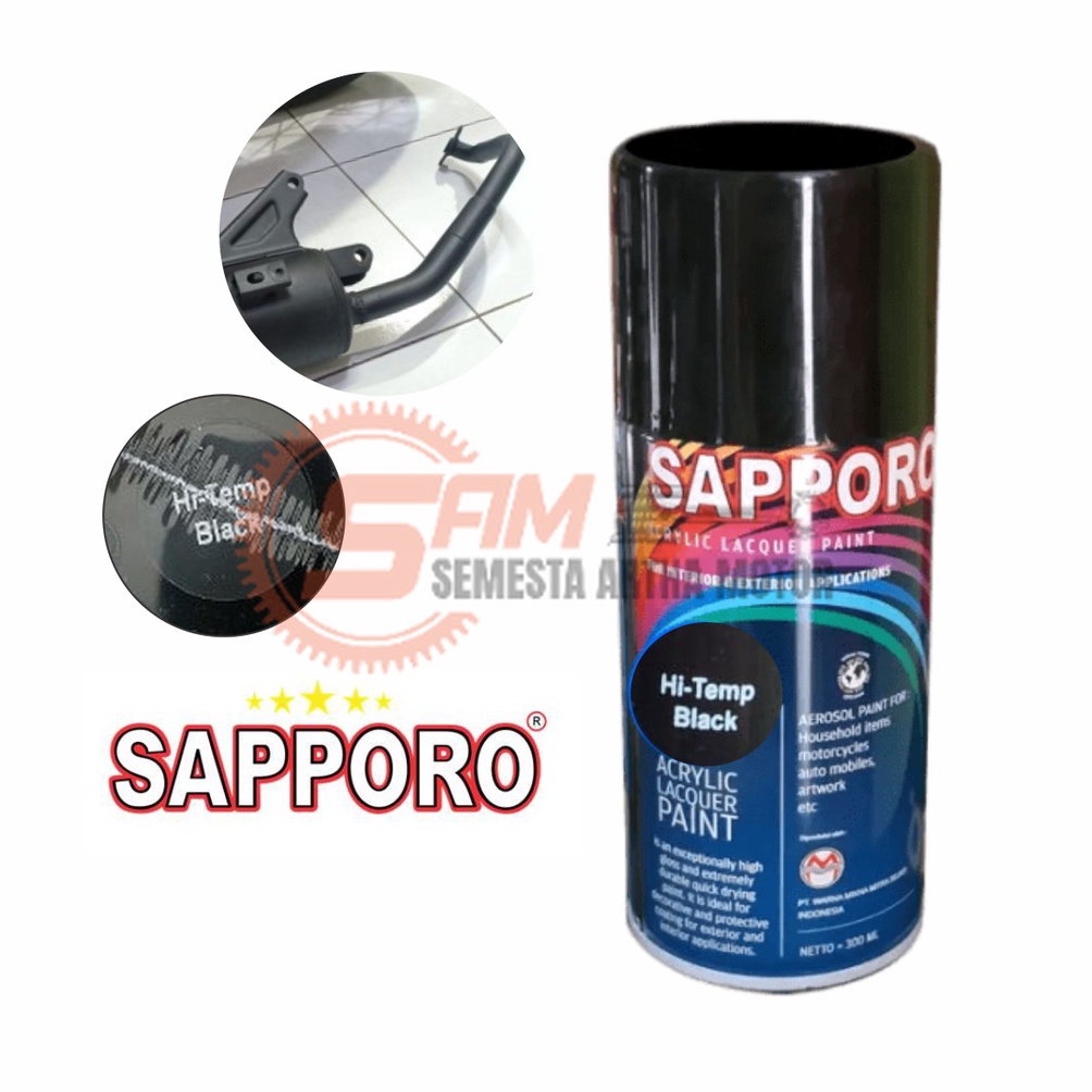 

KODE S2C3 Pilox Sapporo Black Hi Temp Cat Semprot Hiitam Tahan Panas 3ml Aerosol Spray Colour