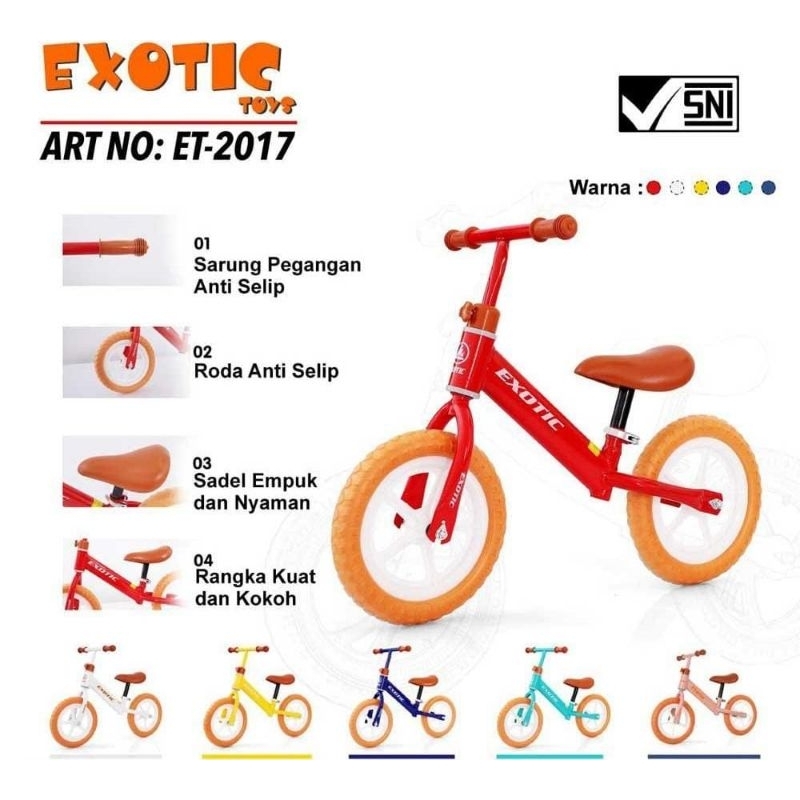 Sepeda Anak Tanpa Pedal Exotic 2011 dan 2017