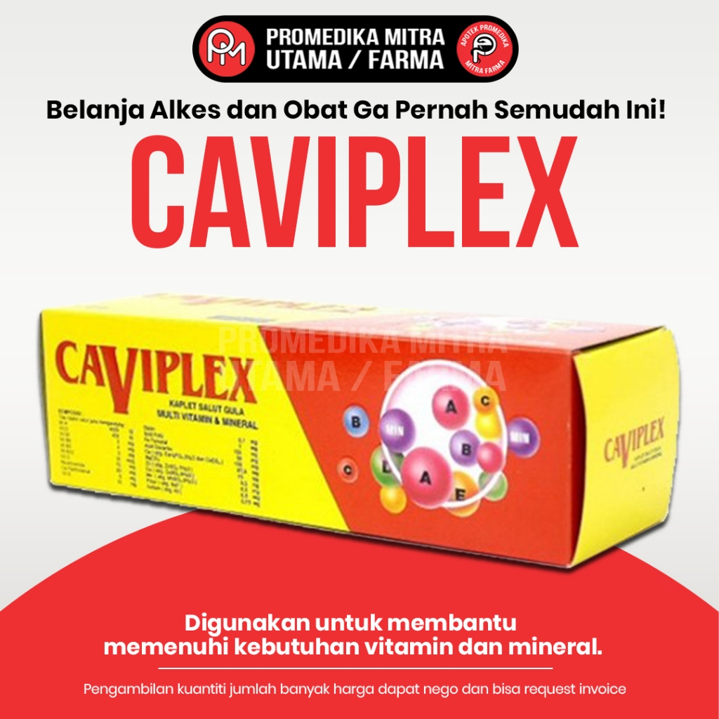 Caviplex 1 Box @ 100 Kaplet / Suplemen Makanan Multivitamin & Mineral