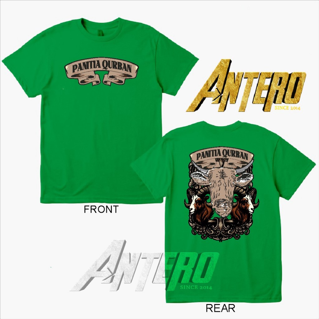 Kaos distro panita Qurban Idul Adha sapi kambing dua kerbau dewasa dan anak