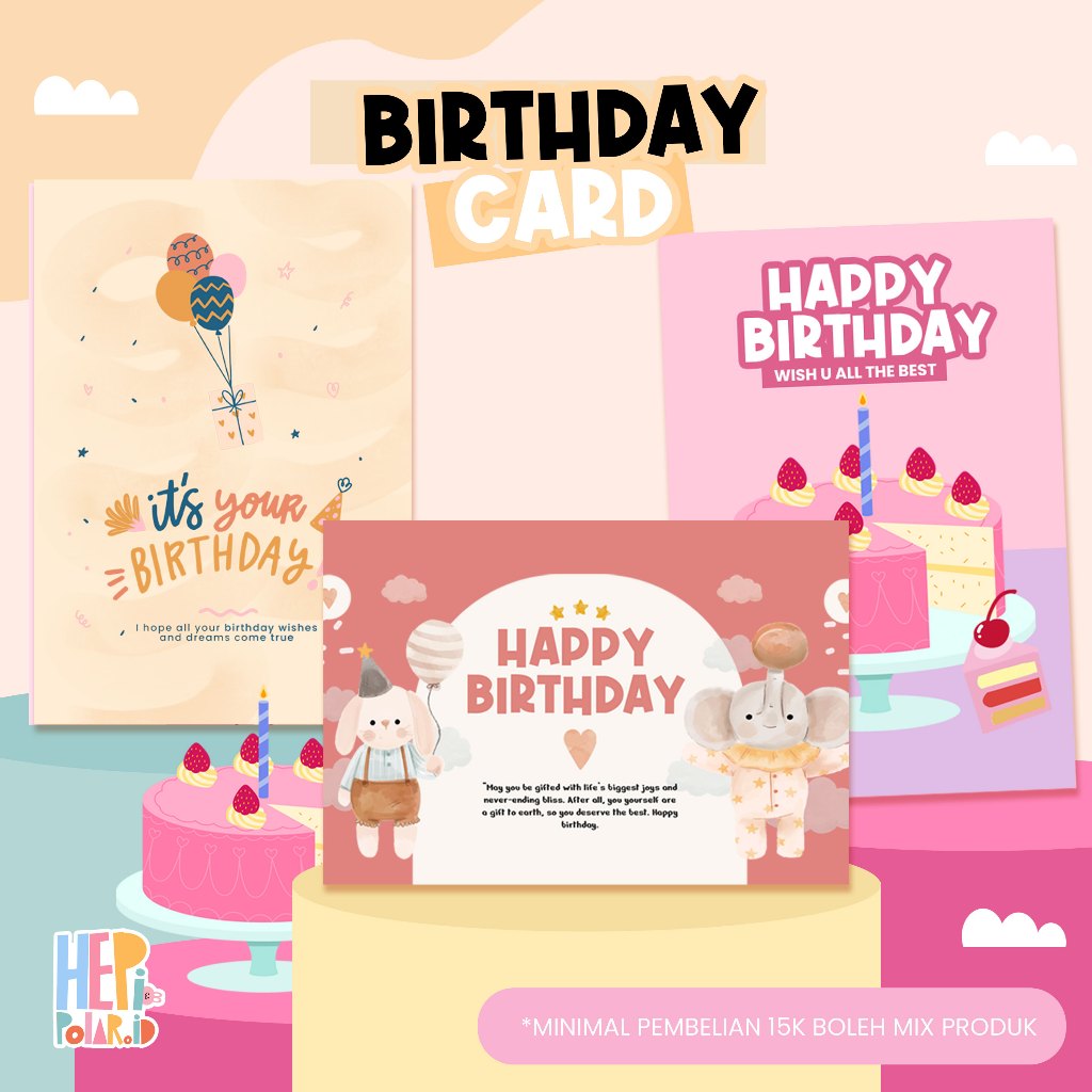 

Greetings Card Kartu Ucapan Ulang Tahun Gift Card 1 Sisi