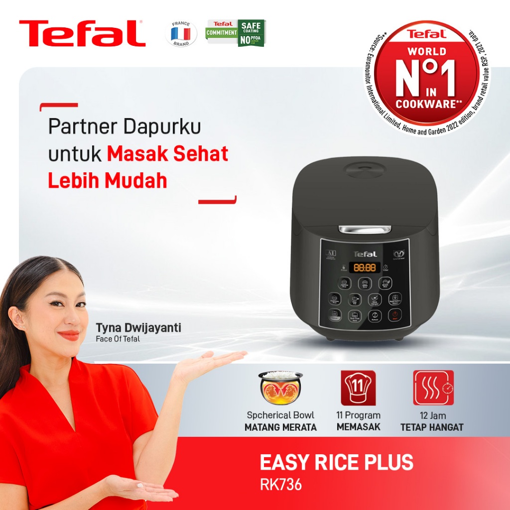 Tefal Rice Cooker Digital / Penanak Nasi / Magic Com / RK736 - 1.8L