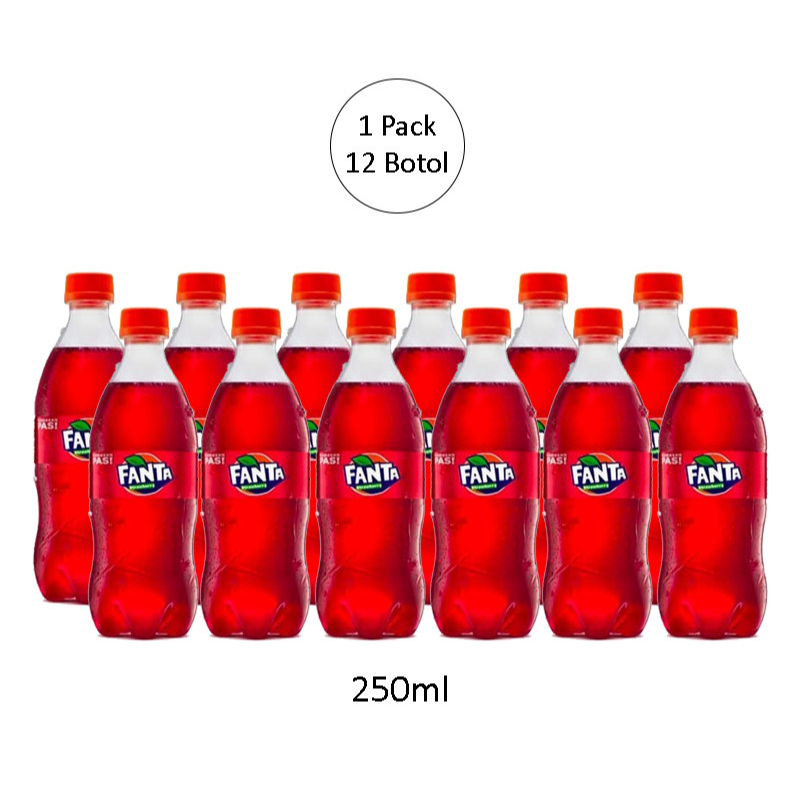 

Fanta Stroberi PET 250 ml 1 Dus isi 12 Pcs