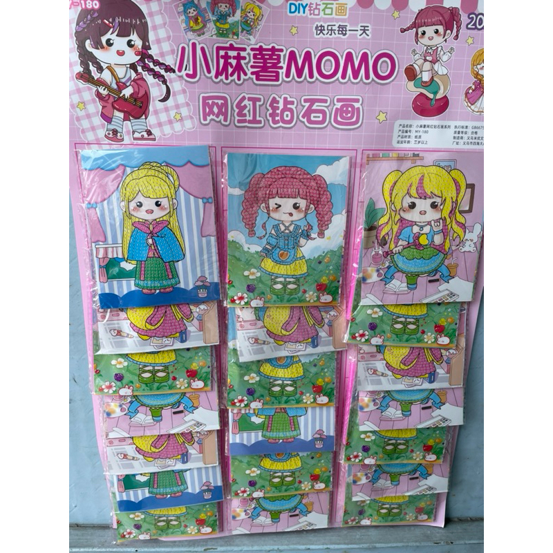 

STIKER DIY MOMO DIAMOND PAINTING STICKER DIAMOND Mainan Stiker Sanrio Momo Princess Manik Manik DIY Pen Beads Diamond / Mainan Stiker Edukasi Anak Karakter Momo