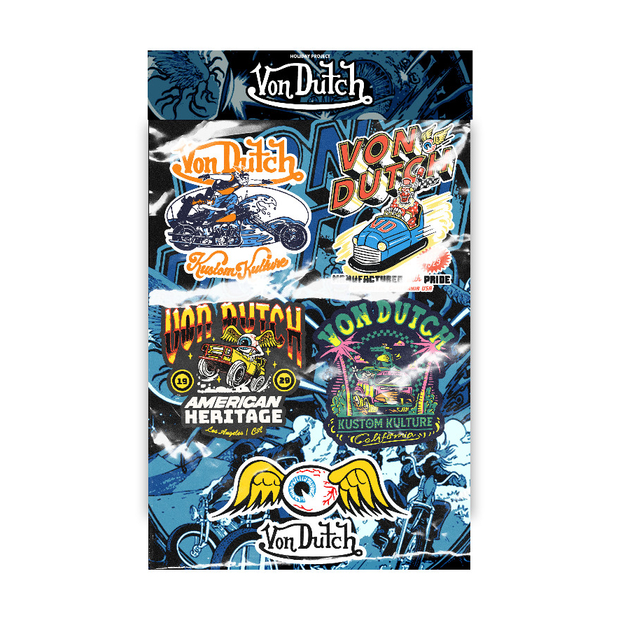 

STICKER PACK VON DUTCH - STIKER AESTHETIC LAPTOP, AKSESORIS HP, ANTI AIR, MOTIF,HELM,TUMBLER