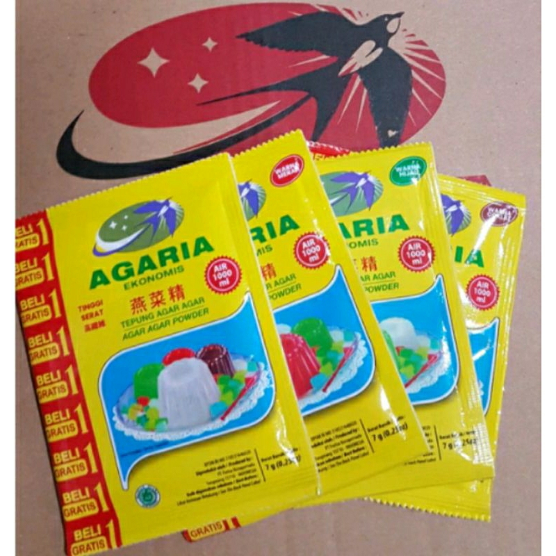 

AGAR AGAR CAP AGARIA / TEPUNG AGAR AGAR 7 gram ( TANPA BONUS )
