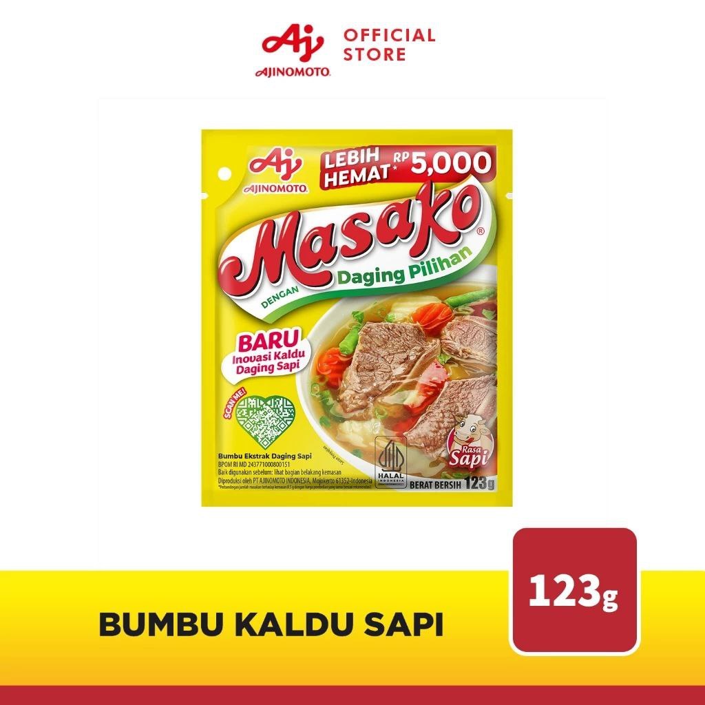 

MASAKO 123 GRAM VARIAN KALDU SAPI DAN AYAM 123gr