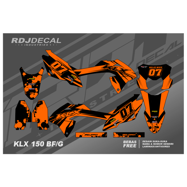 DECAL STIKER KLX BF (003) DEKAL STICKER KLX 150 G/NEW/SE EXTREME FULLBODY 2016 2017 2018 2019 2020 2