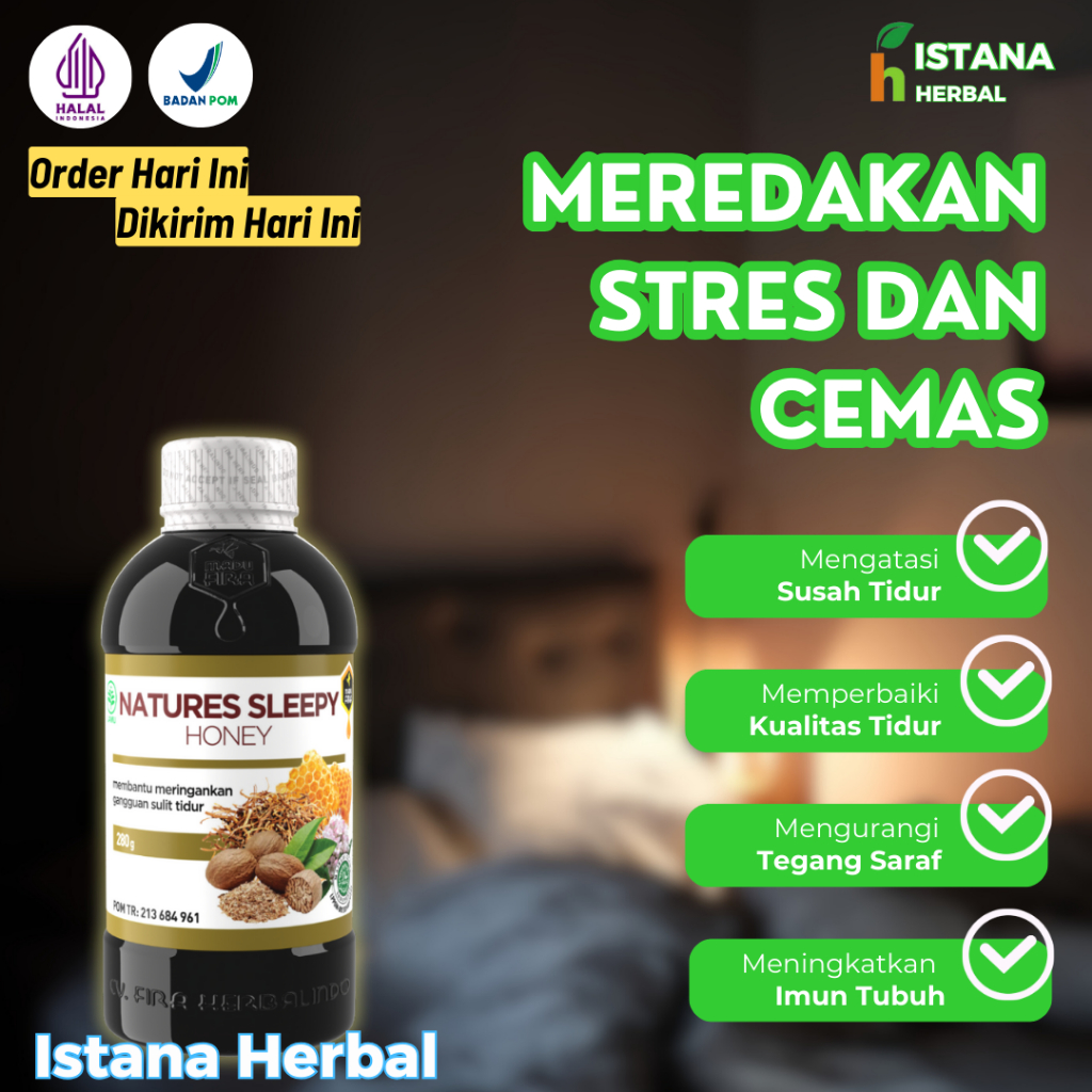 

Madu Natures Sleepy Honey Obat Susah Tidur Alami INSOMNIA Herbal