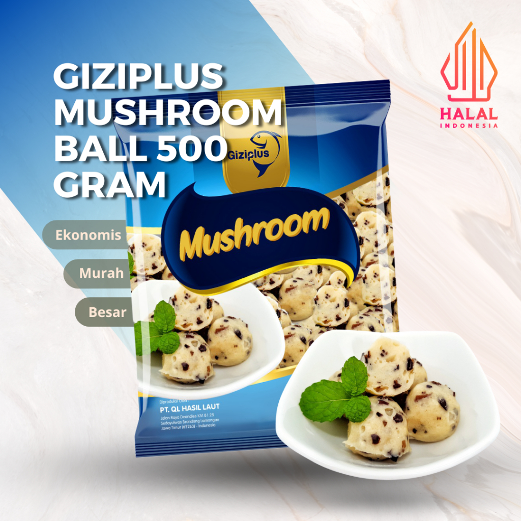 

[GROSIR] GIZIPLUS MUSHROOM FISH BALL BAKSO IKAN JAMUR 500 GRAM