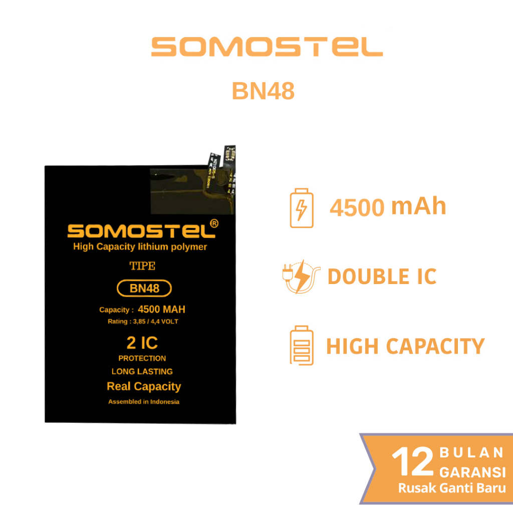 Somostel - BN48 Redmi Note 6 / Redmi Note 6 Pro Batre Batrai Baterai