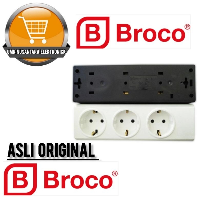 terminal stop kontak BROCO 3lubang asli original