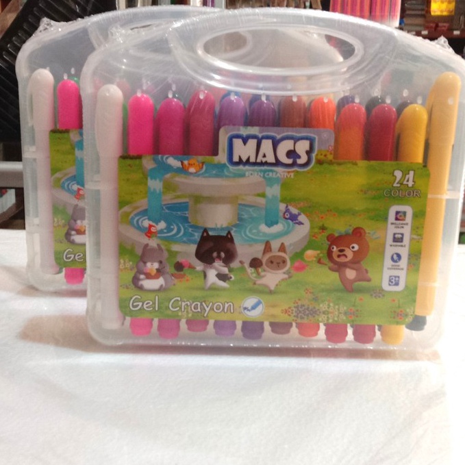 

Krayon MACS Gel Crayon 24 ColorWarna Aman dan Mudah dibersihkan di tangan kulit Washable 1 set ART X4V8