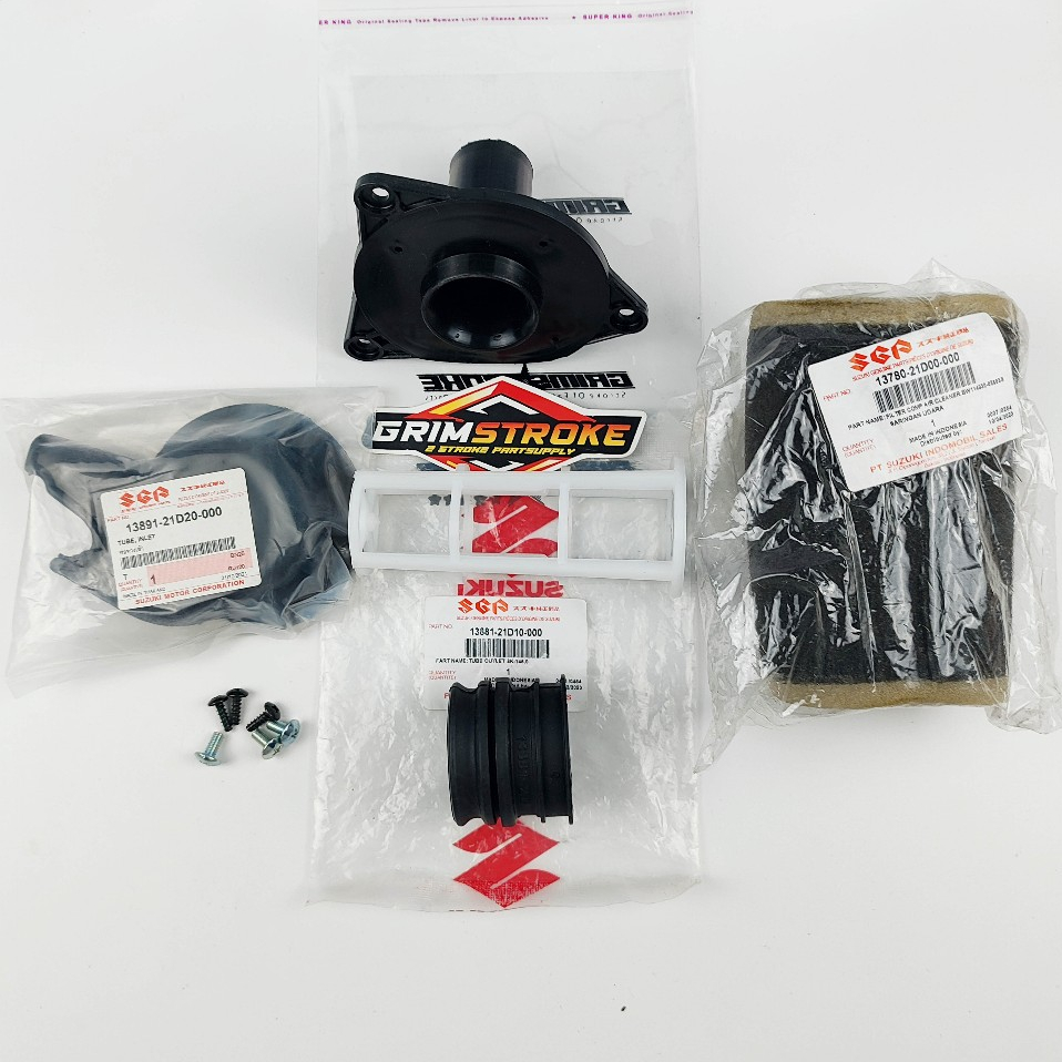 Isi Box Filter saringan udara satria 2 tak Komplit Filter satria 2 tak hiu lumba Original