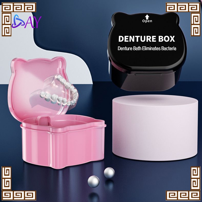 Denture Box Kotak Retainer Gigi Tempat Gigi Palsu Teeth Box Dental Palsu Penyimpanan Gigi Palsu Tempat Simpan Gigi Palsu