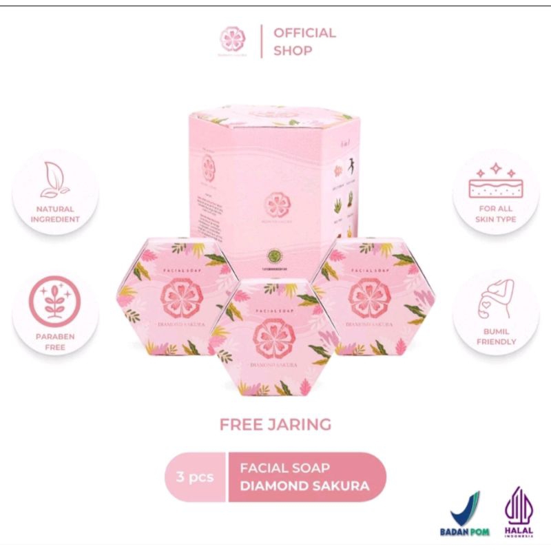 Diamond Sakura - Soap Bar Sabun Wajah Glowing Pembersih Jerawat Sensitive