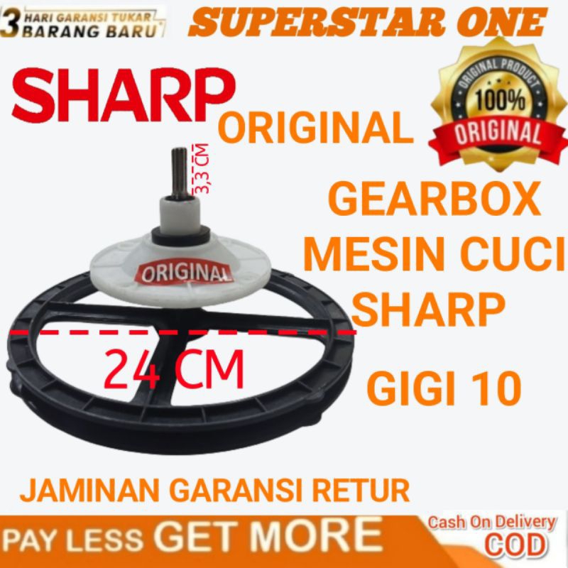GEARBOX MESIN CUCI SHARP TIPIS 6-7 KG 2 TABUNG
