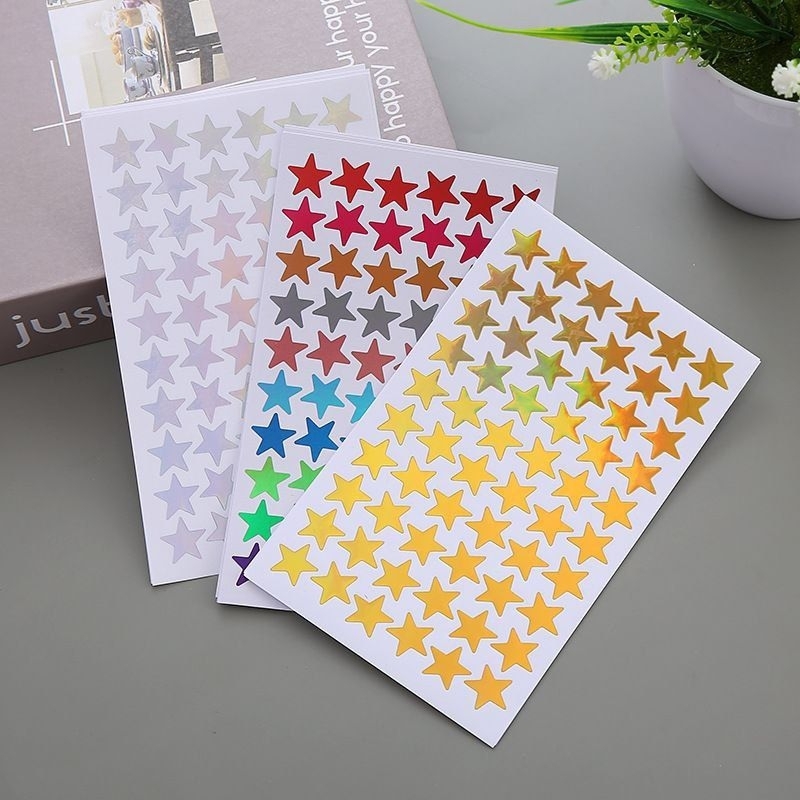 

3 LEMBAR STIKER HOLOGRAM MOTIF BINTANG / STIKER BINTANG HOLOGRAM