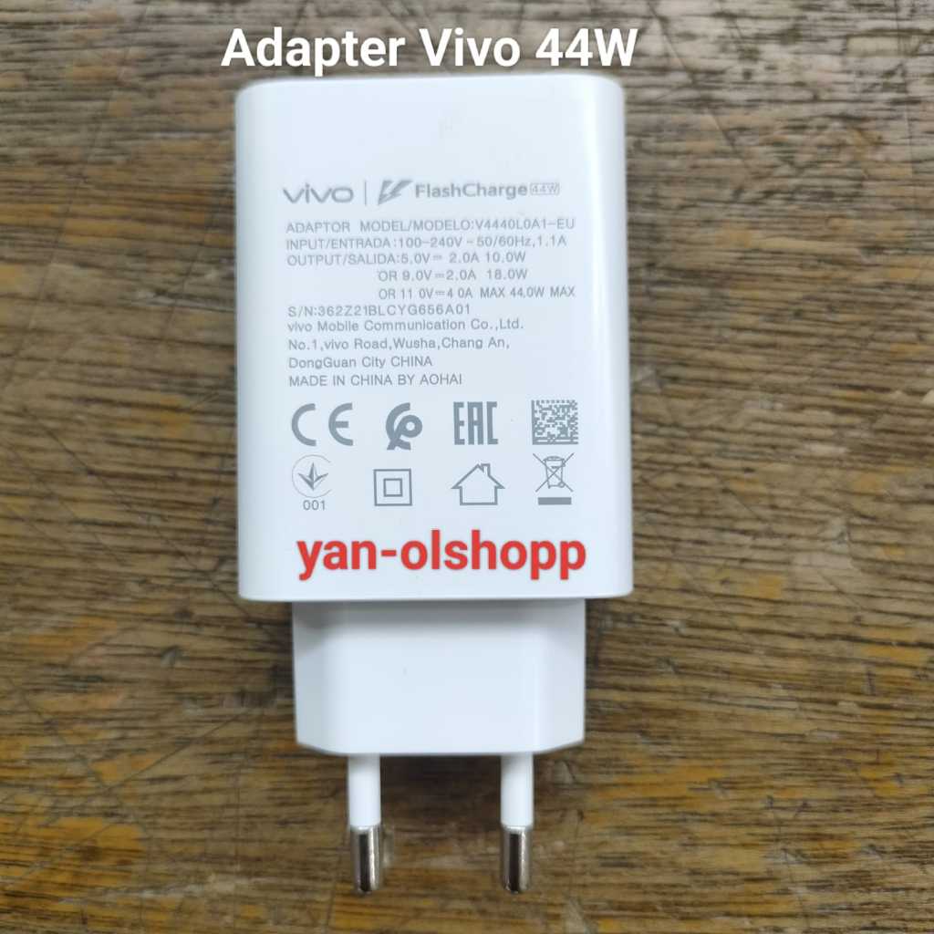 Charger Adaptor 44W FlashCharge Vivo V23 V23e V23 Pro 5G Adapter Ori