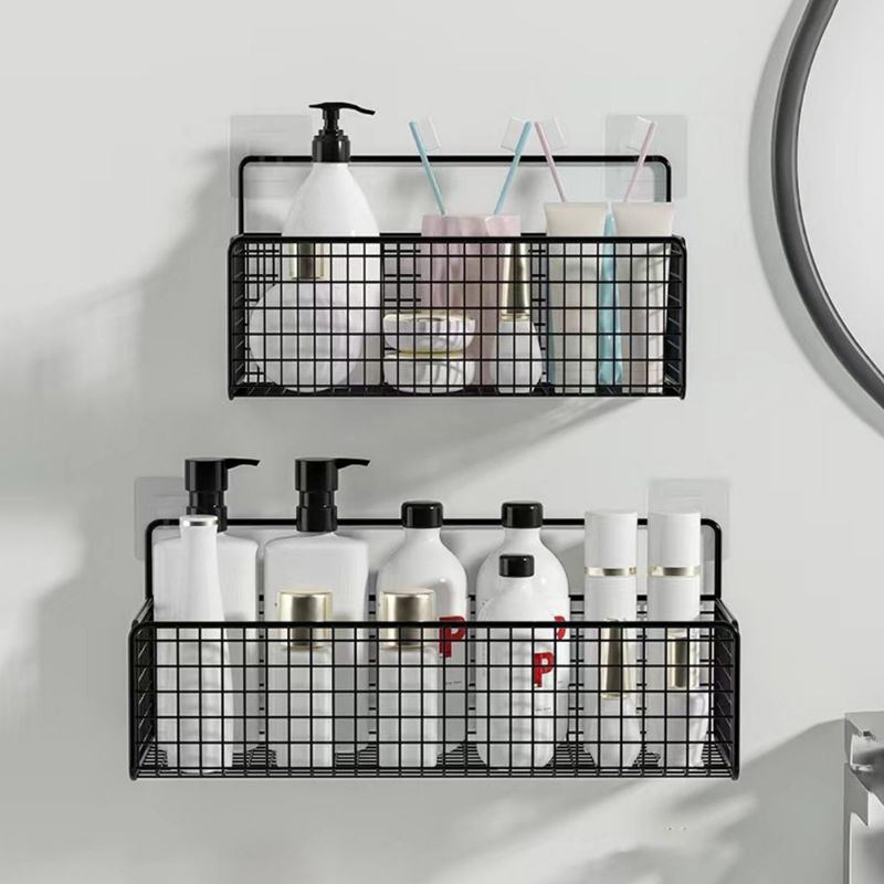 Rak Gantung Besi Keranjang Jaring Rak Kamar Mandi Serbaguna Wadah Botol Sabun Sampo Rak Dinding Temp