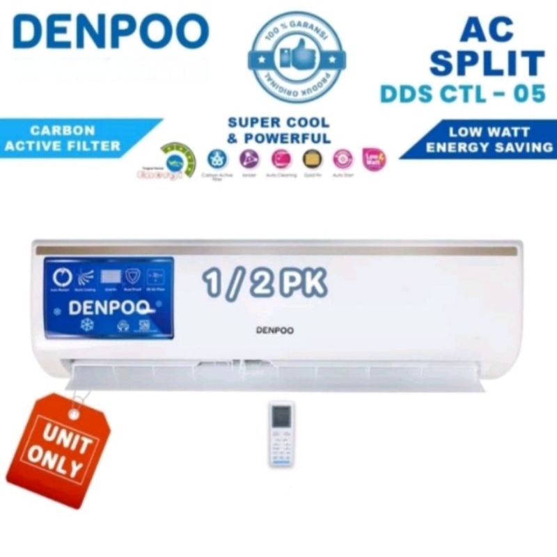 AC DENPOO DDS 05CTL 1/2 PK INDOOR AC + OUTDOOR AC ( UNIT ONLY )