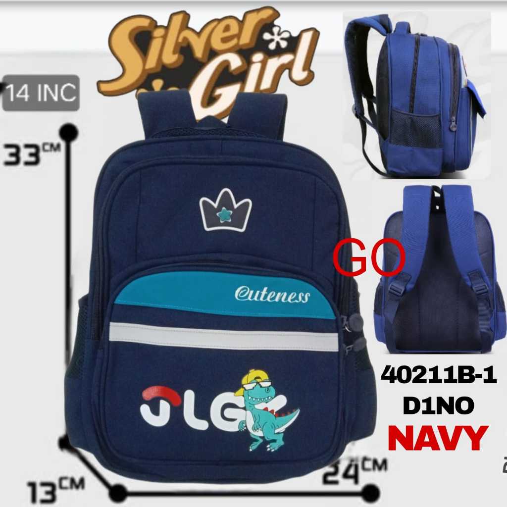 Gof Tas Alto Silver Girl Tas Ransel Sekolah Anak TK PAUD Laki Pria Cowok