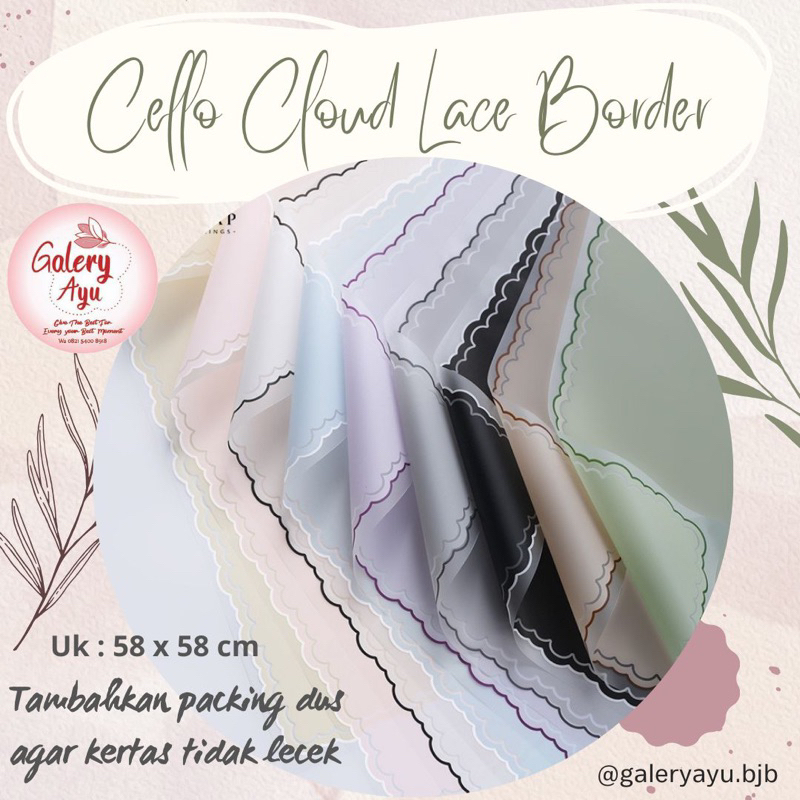 

(5Lembar) Cellophane Cloud Lace Border / Wrap Flower /Kertas Buket /Cellophane Awan (5 lembar)