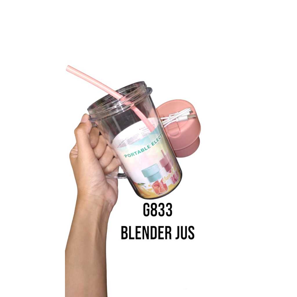 G833  BLENDER JUS JUICER BUAH MINUMAN GELAS CAS CASAN BATERAI PORTABLE MINI CUP BLENDER DAN DAPAT DI