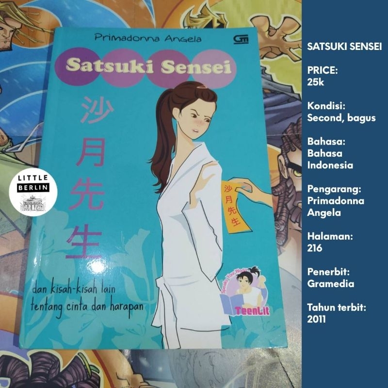 ORIGINAL Novel Teenlit SATSUKI SENSEI Primadonna Angela Terjemahan Bahasa Indonesia