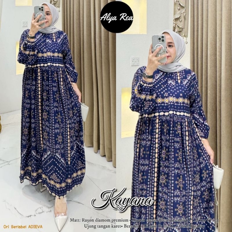 Kayana MIDI dress rayon motif by Adieva