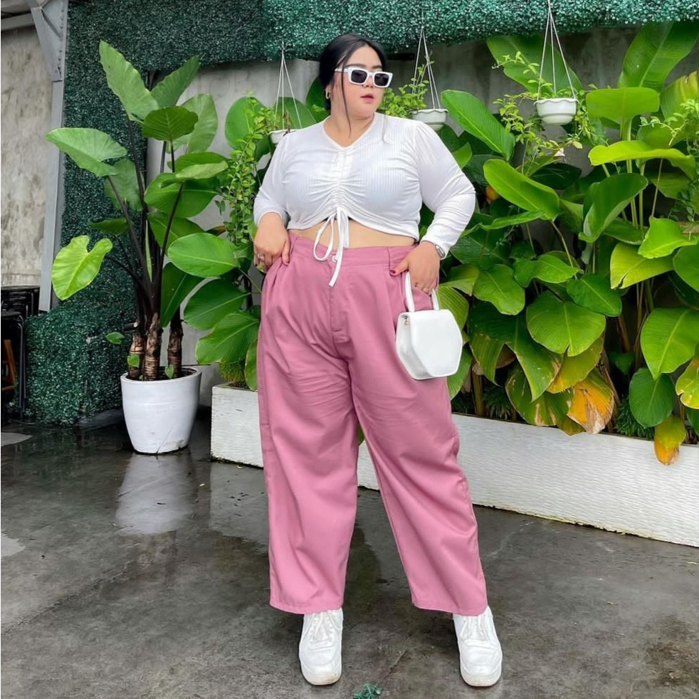 JUMBO BAGGY PANTS PREMIUM BB 80 - 130 KG CELANA PANJANG WANITA BIG SIZE THE EXCLUSIVE INDONESIA