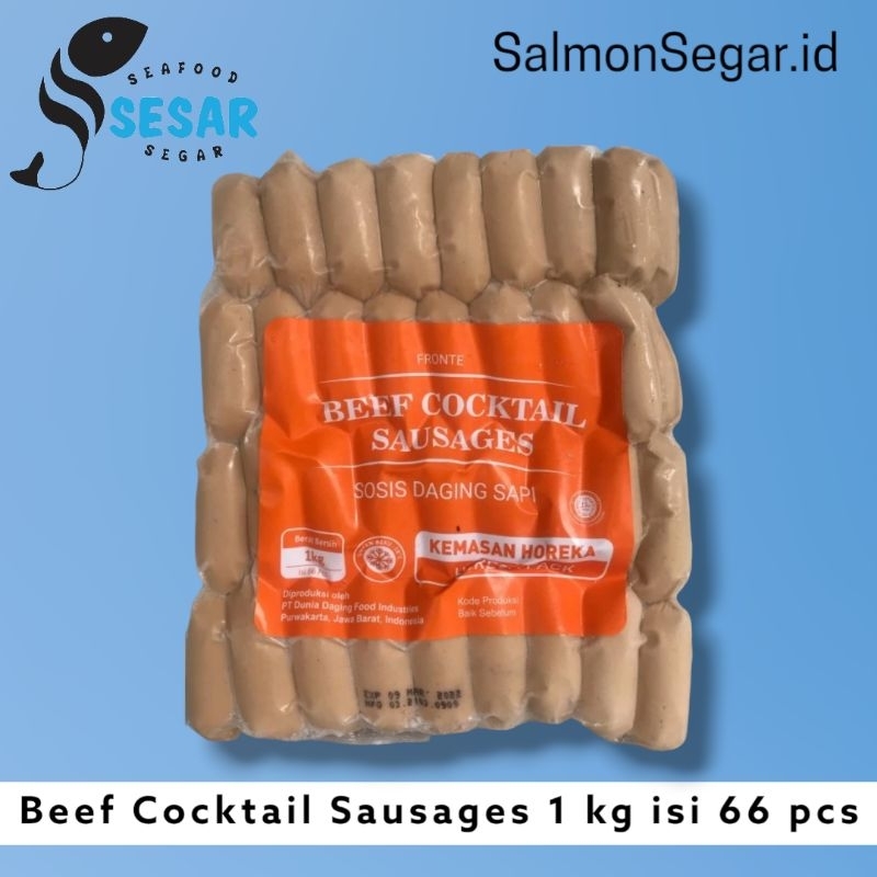 

Beef Cocktail Sausages 1kg isi 66 - Sosis Sapi