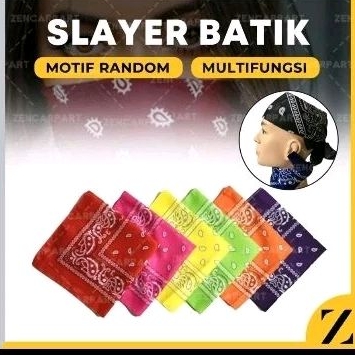Slayer Kain Batik Bandana Masker Motor Penutup Debu Syal Batik Sapu Tangan Motif