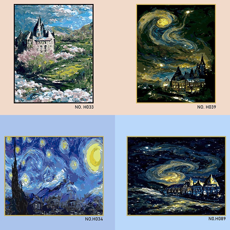 

Hemat Terbatas With Frame 3x4cmpaint by number DIY Nomor Lukisan Minyak Lukisan Tangan Mewarnai Lukisan Minyak Van Gogh Hogwarts Buatan Tangan Menggantung Lukisan392