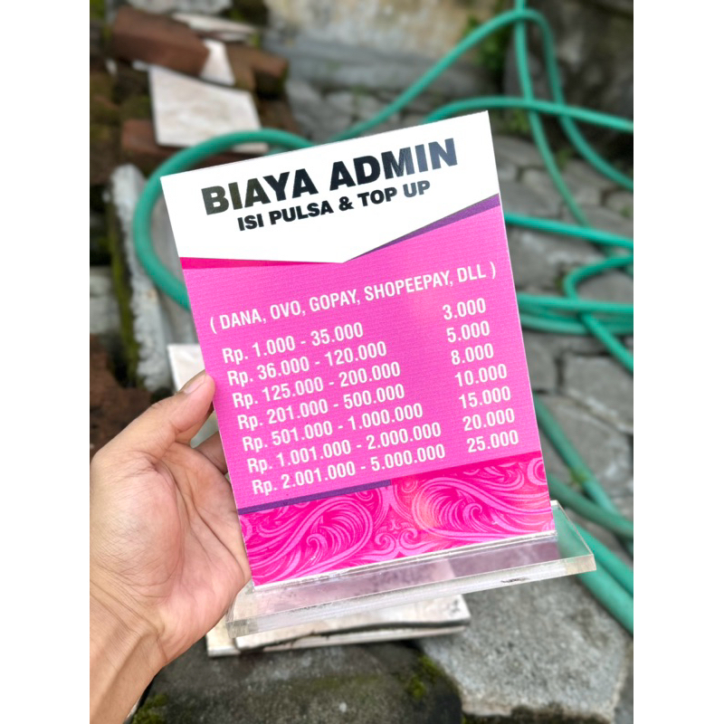 

AKRILIK BAHAN TEBAL KUAT / AKRILIK MEJA CUSTOM BIAYA ADMIN AGEN BANK / GERAI TOKO UKURAN 15x20