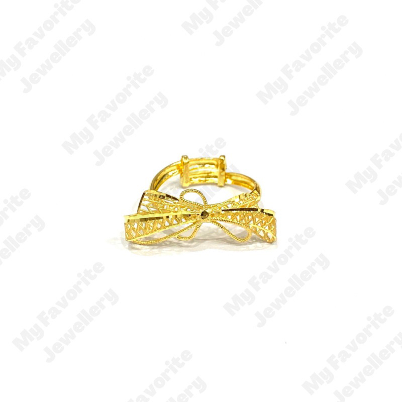 Cincin Adjustable Pita Cute Emas Asli Kadar 875