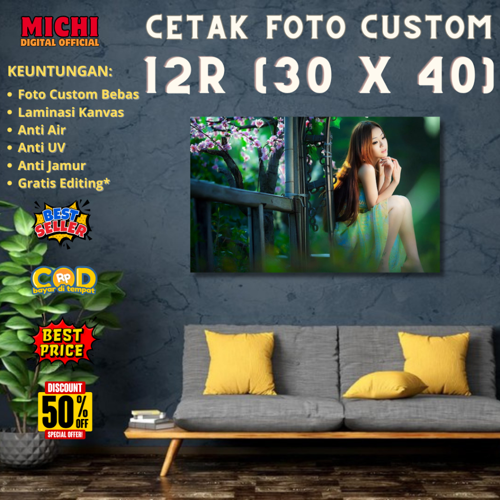 CETAK FOTO CUSTOM 12R 30X40 CM +  BINGKAI MDF / FRAME BLOCK ANTI JAMUR | Cetak Foto Wedding | Cetak 