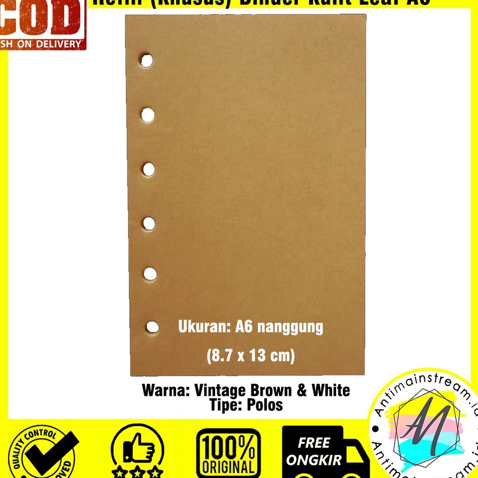

Free Shipment Refill Isi Buku Binder Ukuran A7 Vintage Brown dan White Isi Binder A7 Polos