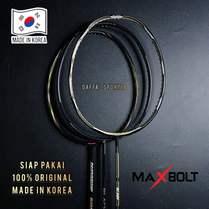 RAKET BADMINTON MAXBOLT BLADE / BLACK / SUPREME DNA ORIGINAL SIAP PAKAI