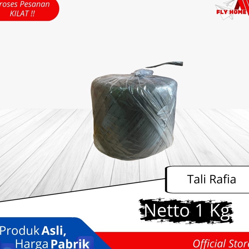 

Ready Terbatas FLY HOME Tali Rafia Roll 1 KG Rapia Tali Plastik Hitam