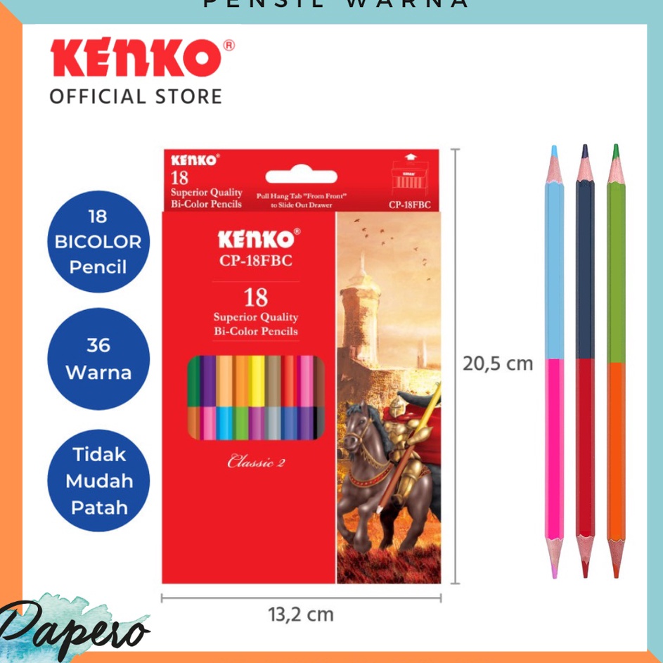 

Promo Hemat Set Pensil Warna 2 Sisi Coloring Pencil Bicolor 18 Warna CP18FBC