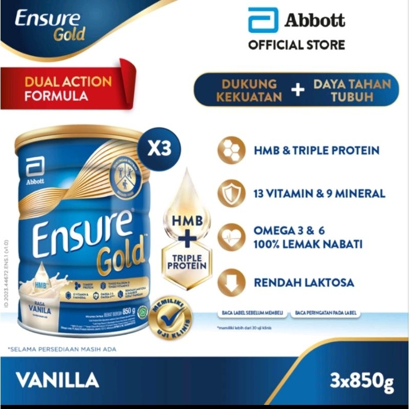 

ENSURE GOLD VANILLA 800GR 3X