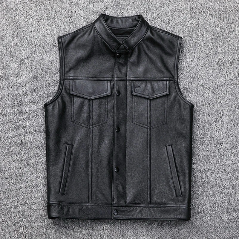 HUDSON INDUSTRIES JAKET KULIT ROMPI SEMI KULIT PRIA/ VEST KULIT MOTOR TOURING PRIA