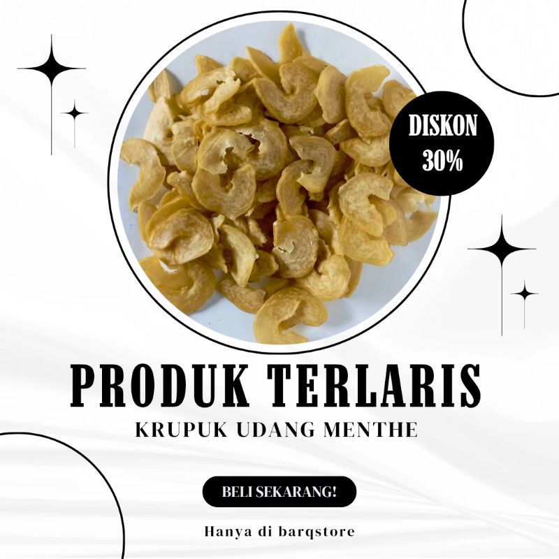 

Krupuk Mentah Mente Rasa Udang Cap MD Berat 250 dan 500 gram